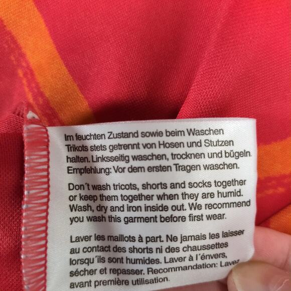 Vtg 90s Uhlsport Soccer Goalkeeper Jersey Men's M Orange Red Elbow Pads Collar - Picture 9 of 10